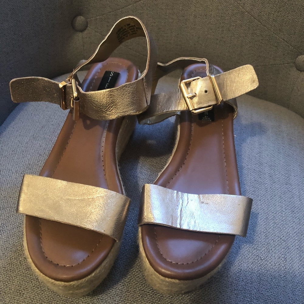 Steve Madden platform sandals gold